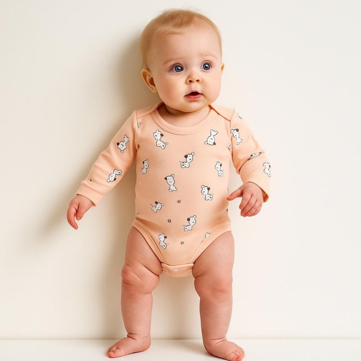 NAYİNOM 1605-UNISEX 1/3 YAŞ KÖPEK Lİ KOLLU BADİ