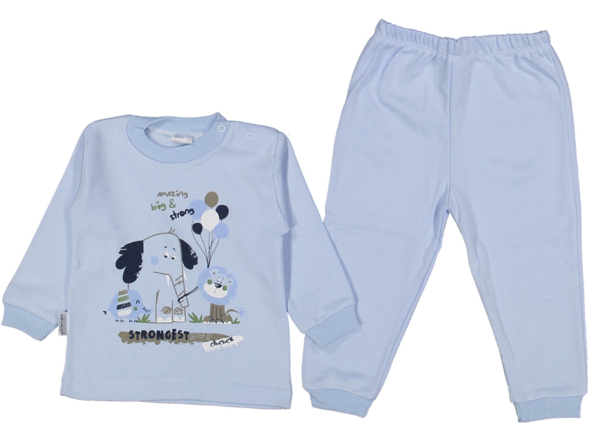 UNISEX 12/24 AY BALONLU FİL BASKILI PİJAMA TAKIM