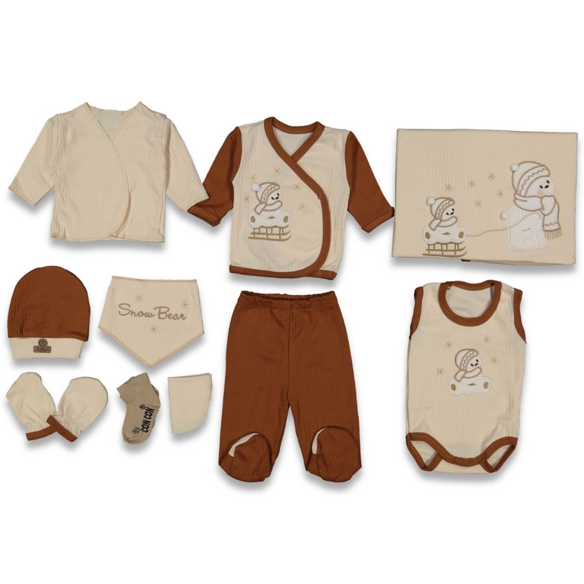 UNISEX 1/3 AY 10 LU ORGANİK KIZAKLI AYI LÜX SET