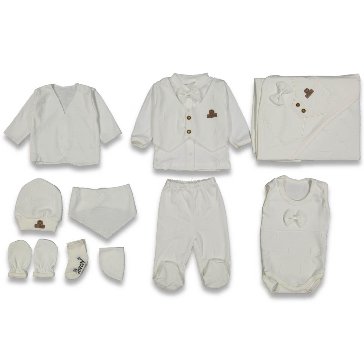 UNISEX 1/3 AY 10 LU ORGANİK SMOKİN LÜX BEBEK SET