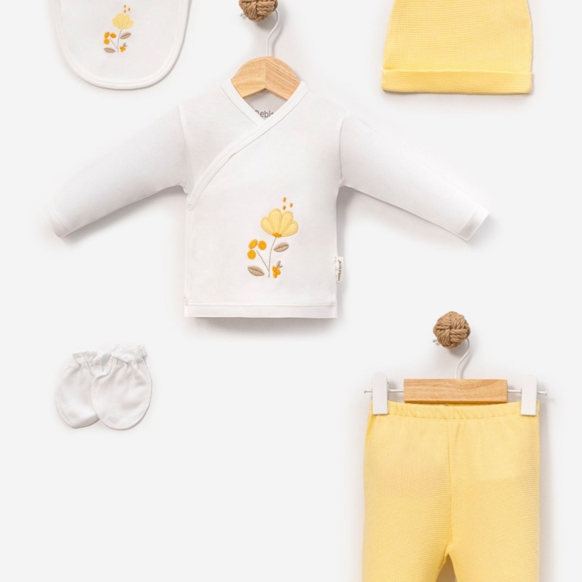 UNISEX 1/3 AY ÇİÇEK NAKIŞLI 5 Lİ ZIBIN TAKIMI