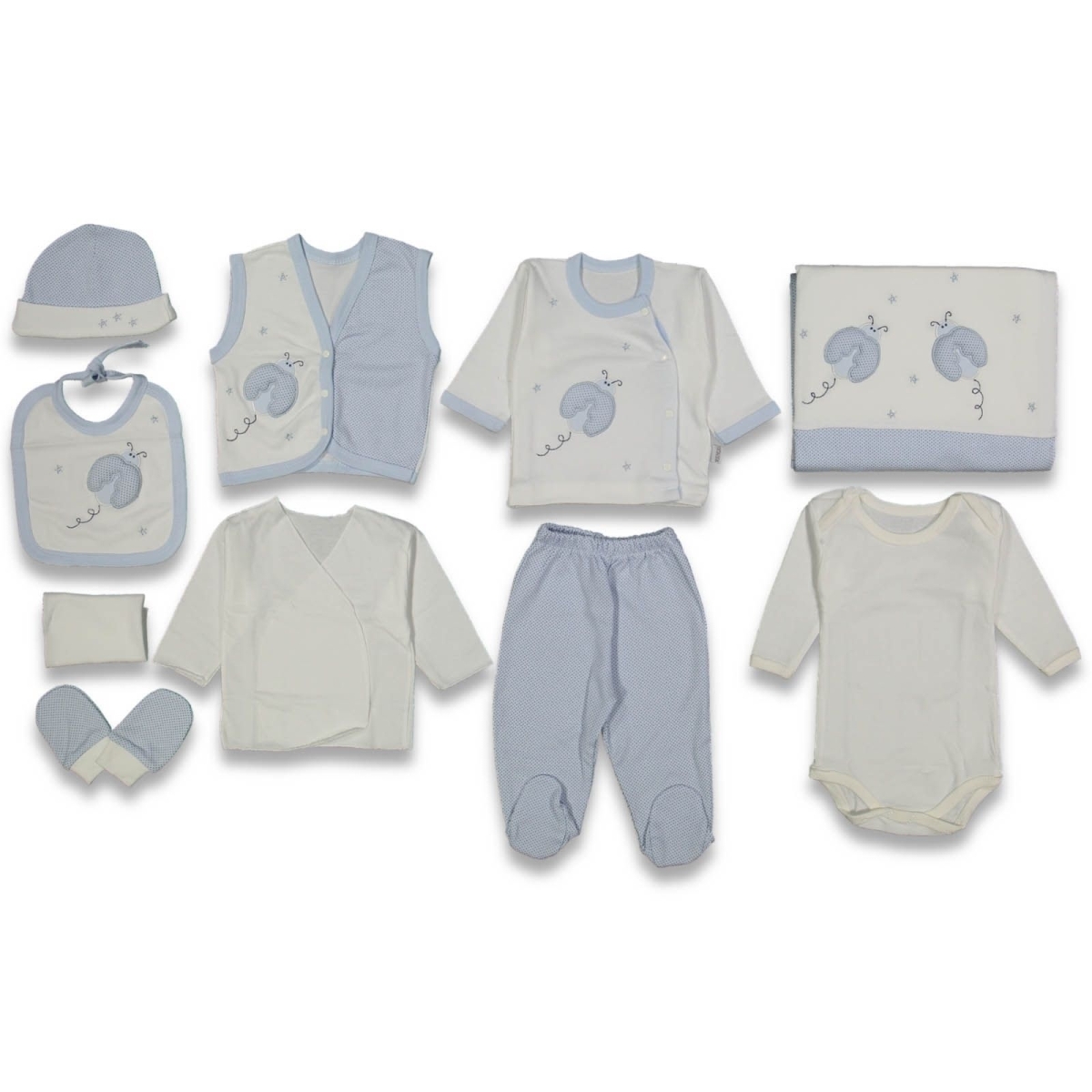 UNISEX 1/3 AY UĞUR BÖCEKLİ 10LU SET
