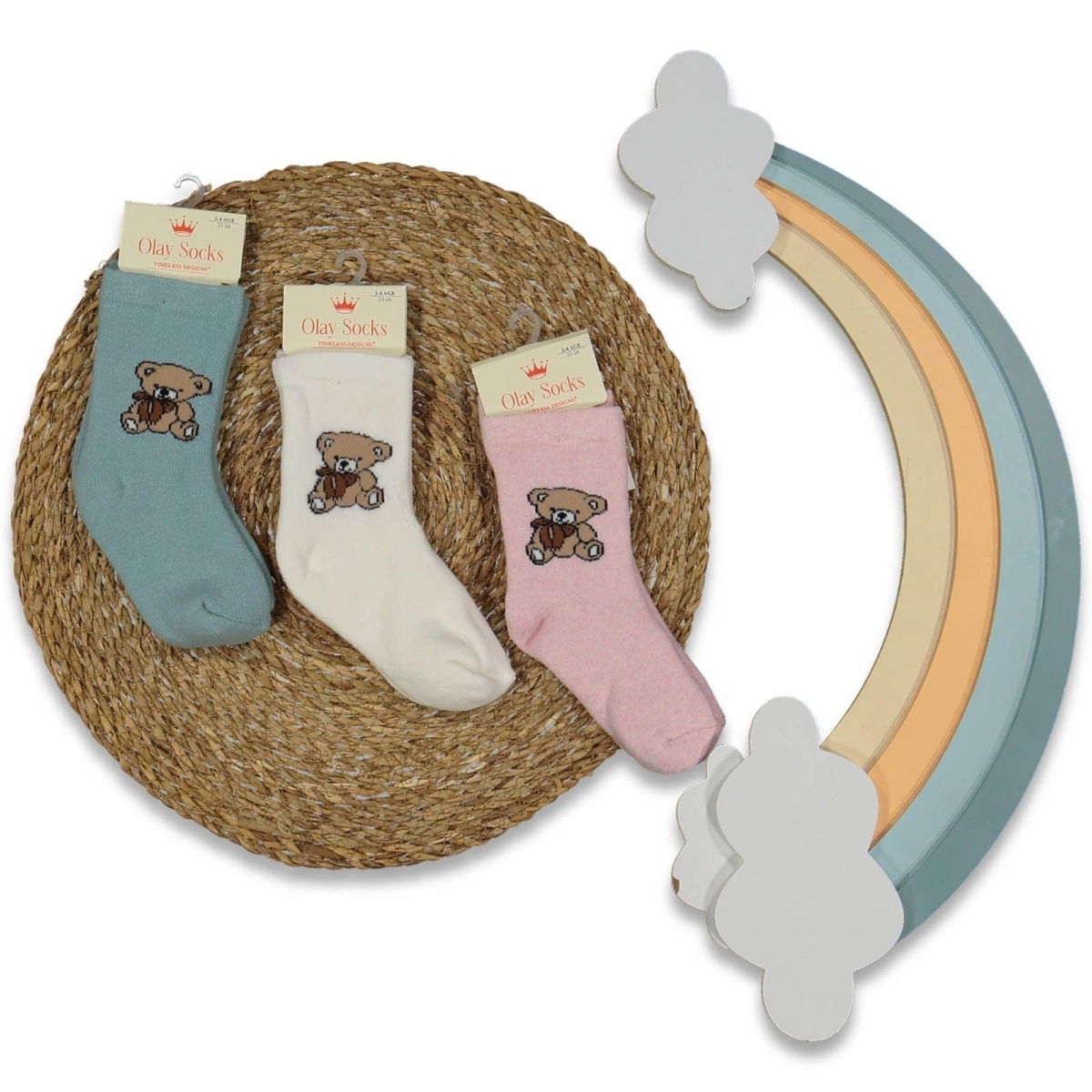 UNISEX 18/24 AY HAVLU KIZ BEBEK SOKET ÇORAP