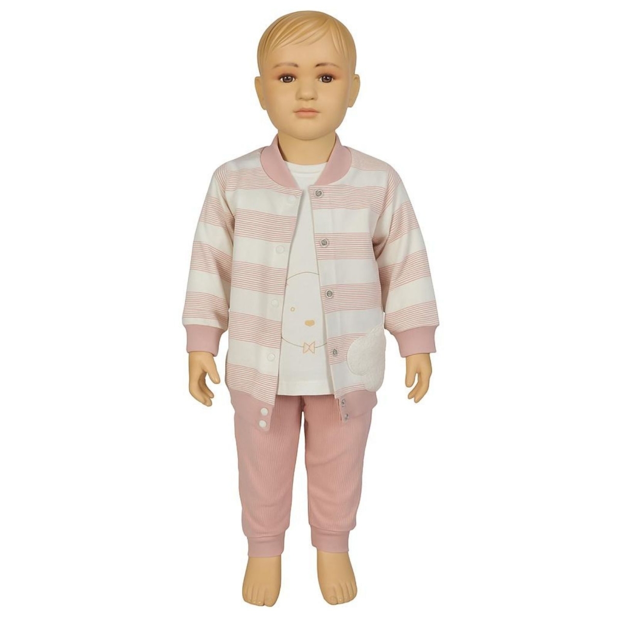 UNISEX 1/9 AY ÇİZGİLİ HIRKALI KEDİLİ 3LU TAKIM