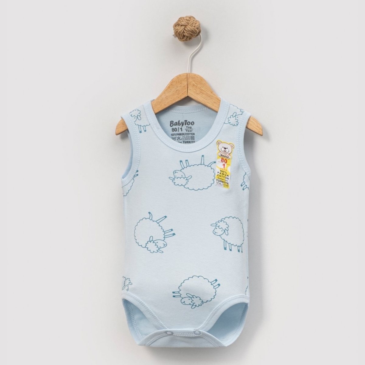 UNISEX 1/9 AY KOYUN DESENLİ KUCUK KOLSUZ BADİ