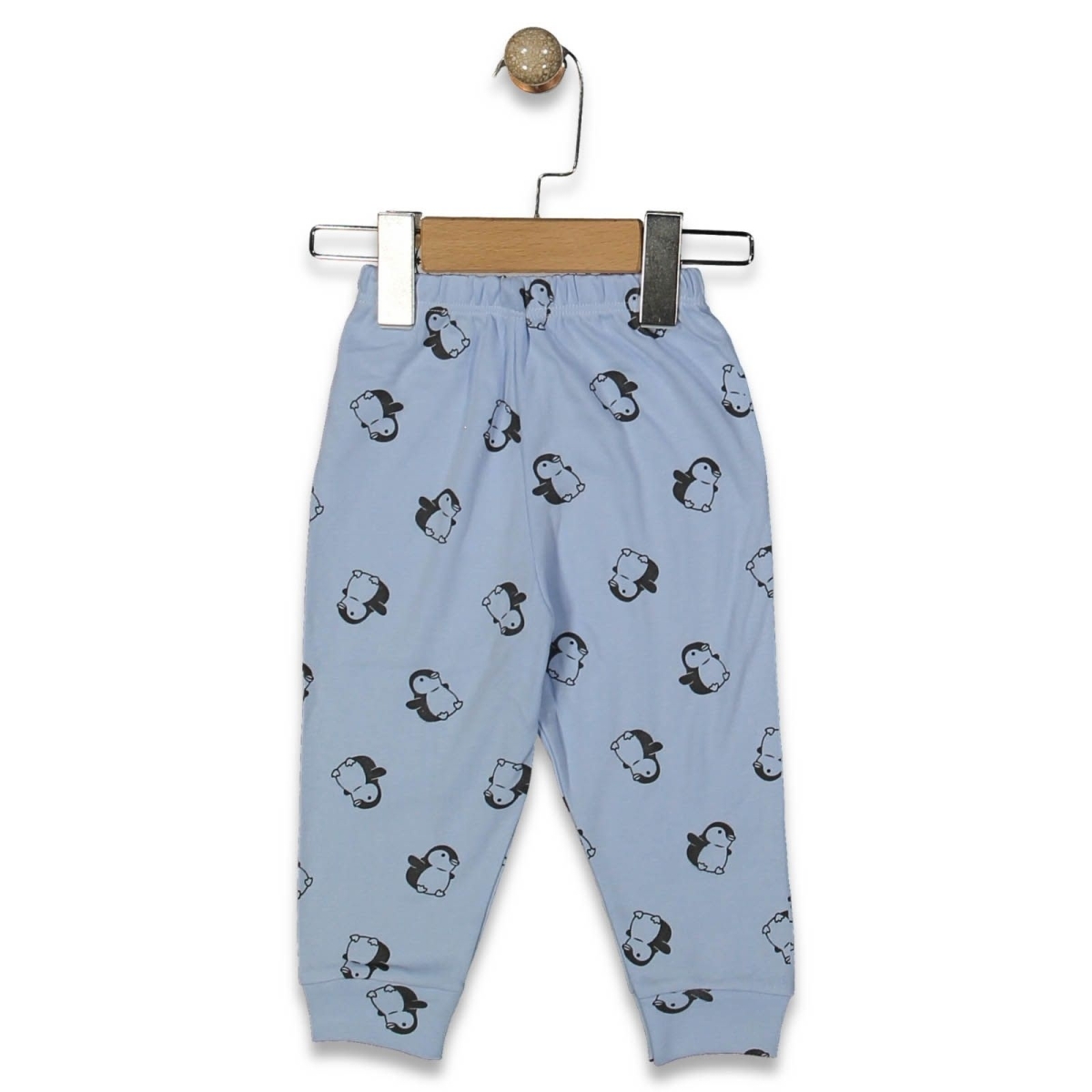 UNISEX 1/9 AY PENGUEN DESENLİ MANSETLİ TEK ALT