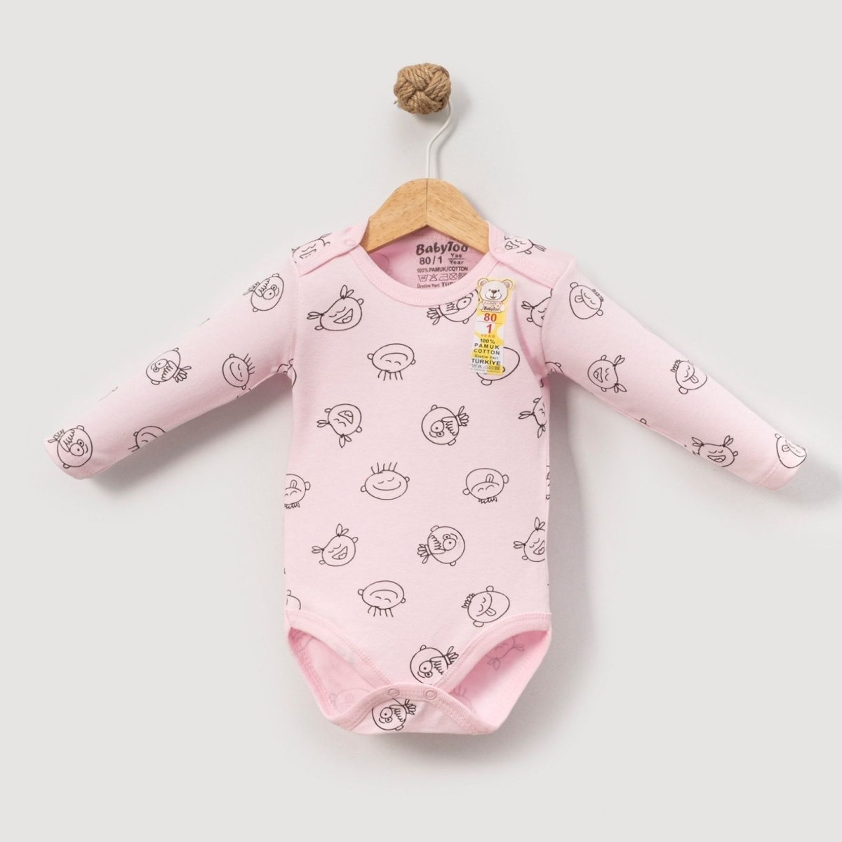 UNISEX 1/9 AY SEVİMLİ SURAT DESENLİ KUCUK UZUNKOL