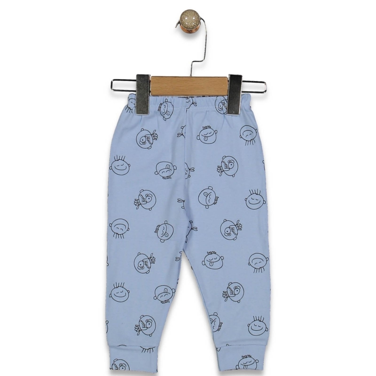 UNISEX 1/9 AY SEVİMLİ SURAT DESENLİ MANSETLİ TEK A