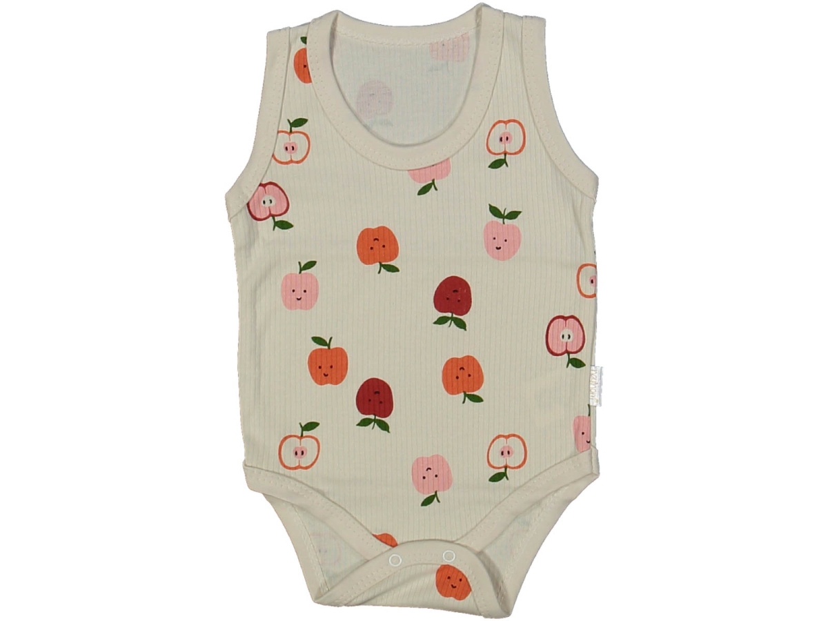 UNISEX 3/12 AY ELMA DESEN ASKILI KÜÇÜK BADİ