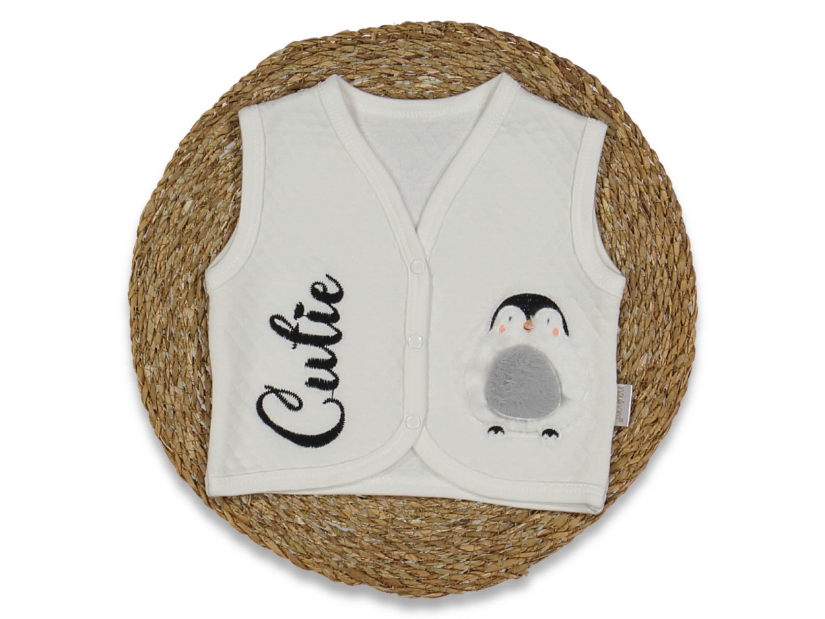 UNISEX 3/12 AY PENGUEN DESENLİ YELEK