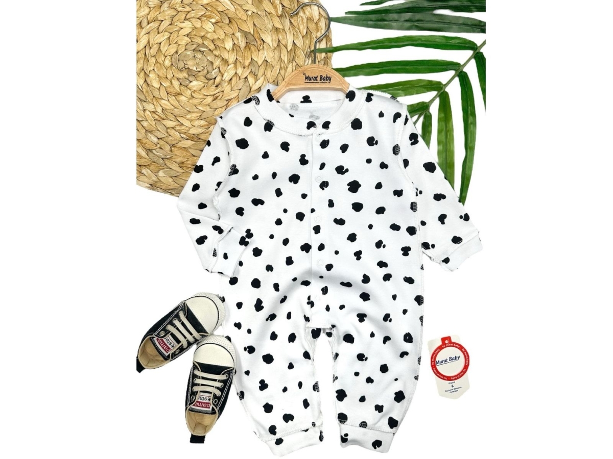 UNİSEX 3/12 AY SİYAH NAKTO BASKILI TULUM