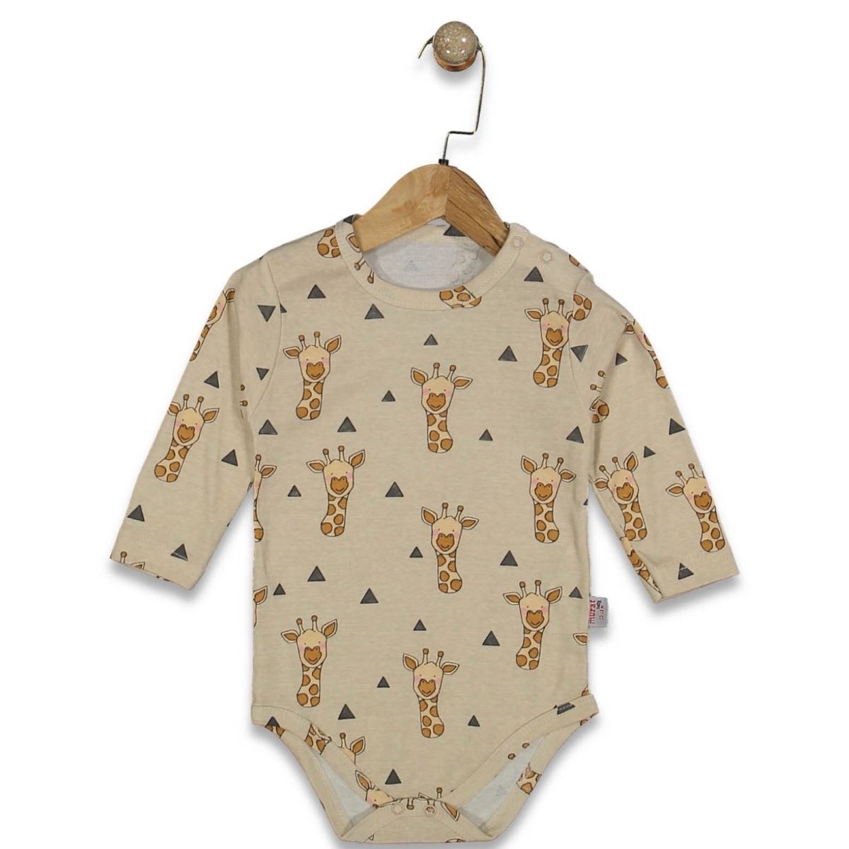 UNİSEX 3/18 AY ZÜRAFA BASKILI  ÇITÇITLI BADİ