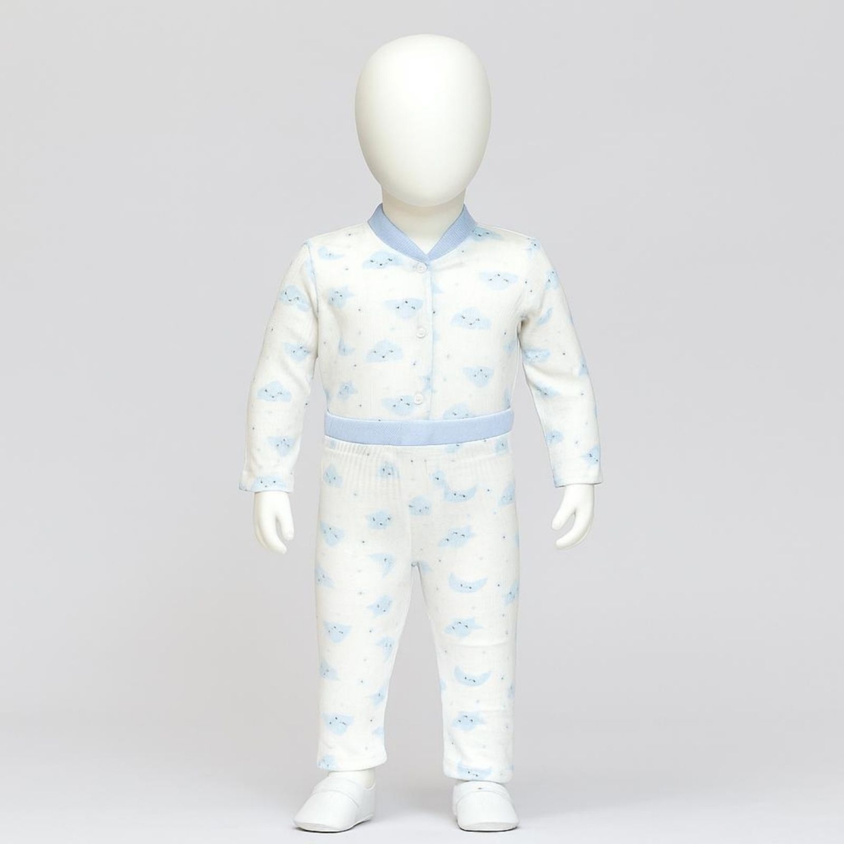 UNISEX 3/3 AY BEBE YAKA PUANLI YILDIZ TAKIM