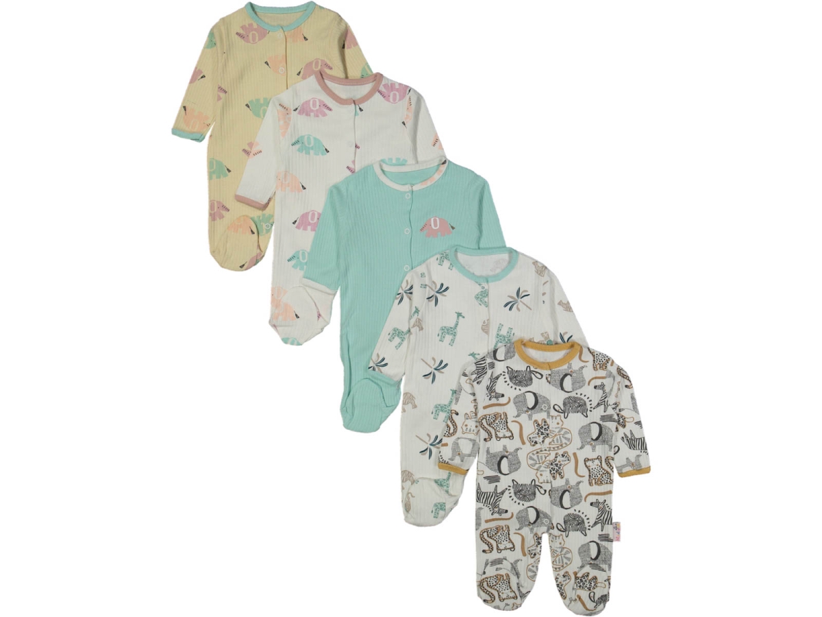 UNISEX 3/3 AY BEŞLİ FİL BASKILI TULUM