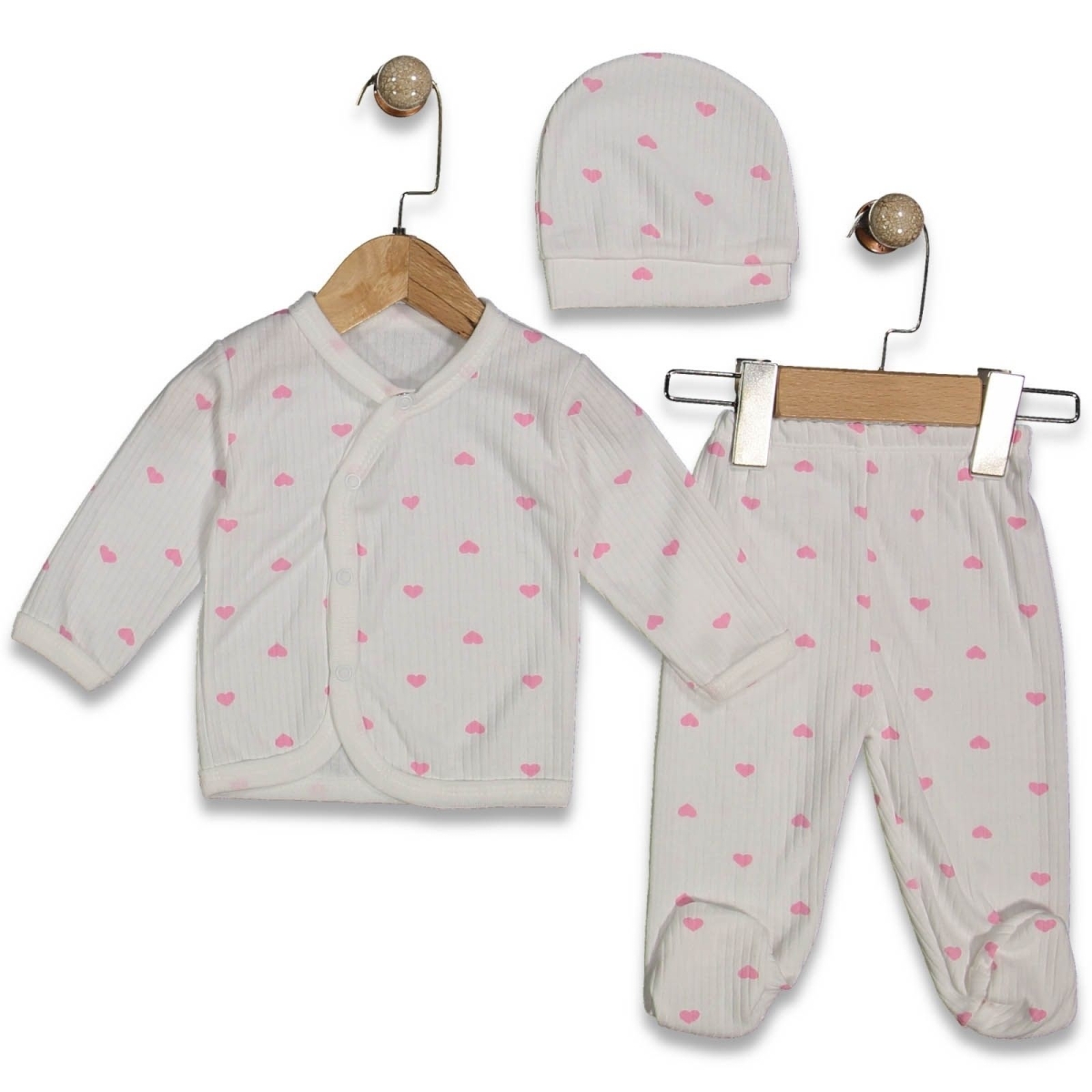 UNISEX 3/3 AY RAPORLU KÜÇÜK KALPLİ DESEN ZIBIN TAK