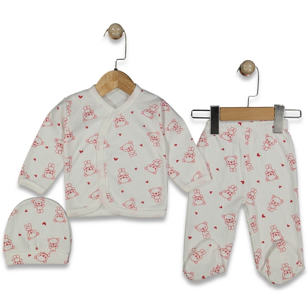 UNISEX 3/3 AY RAPORLU OYUNCAK AYI DESEN ZIBIN