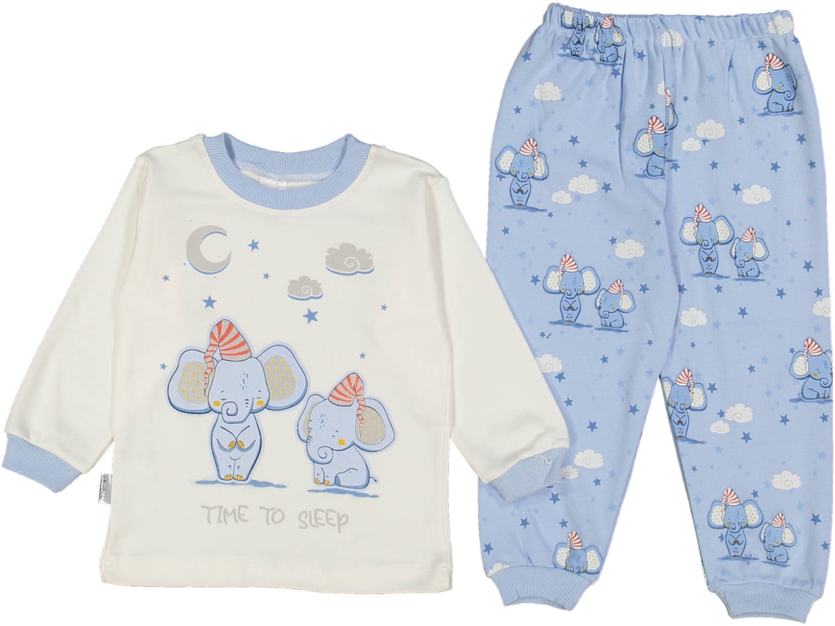 UNISEX 3/4 YAŞ FİL KARDEŞLER BASKILI 2'Lİ TAKIM