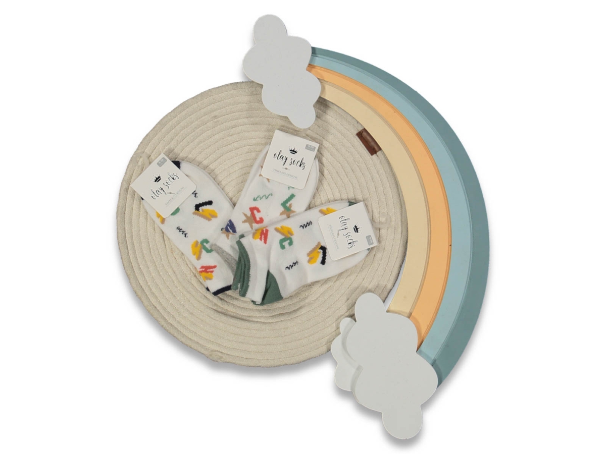 UNISEX 3/4 YAŞ SIMSEK DESENLI COCUK PATIK