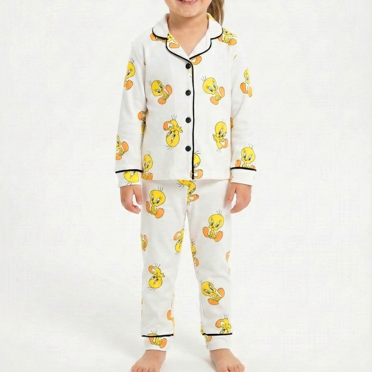 UNISEX 3/6 YAŞ TWEETY BASKILI PİJAMA TAKIM