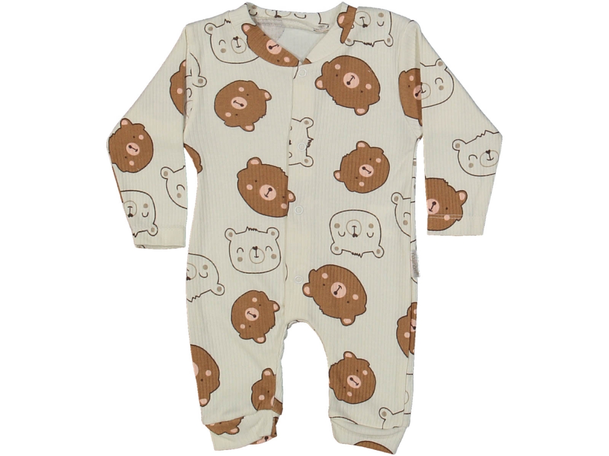 UNISEX 3/9 AY AYI KAFASI BASKILI MANŞETLİ TULUM 