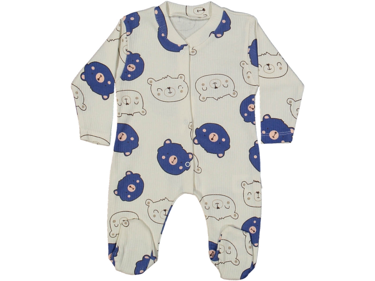 UNISEX 3/9 AY AYI KAFASI BASKILI PATİKLİ TULUM