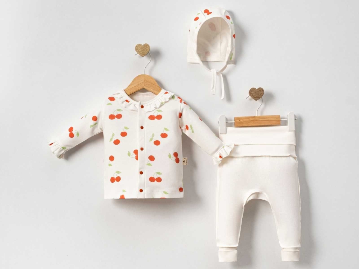 UNISEX 3/9 AY KİRAZLI TERS DİKİŞ 3 LÜ TAKIM