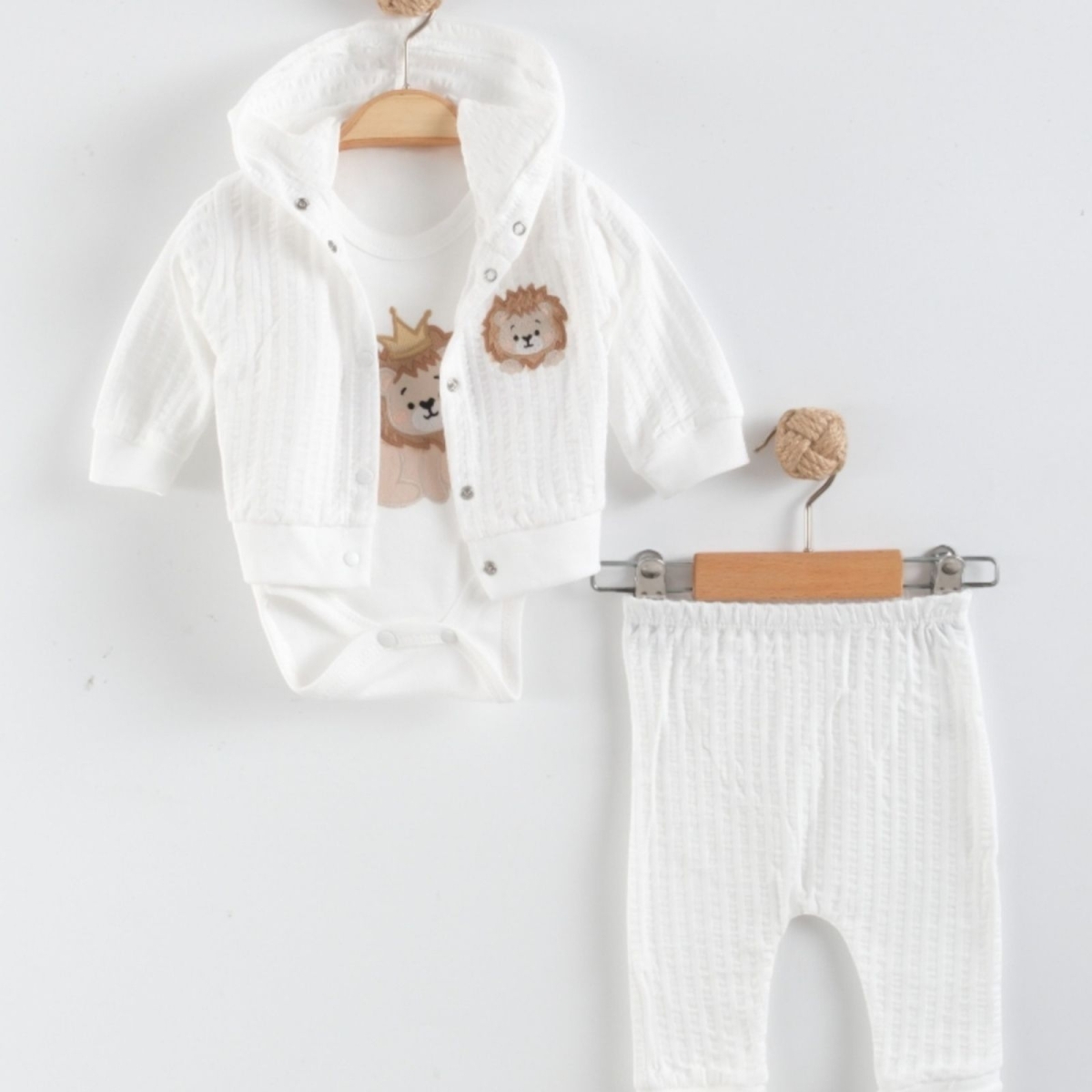 UNISEX 3/9 AY MİNİK ASLAN 3&#039;LÜ TAKIM