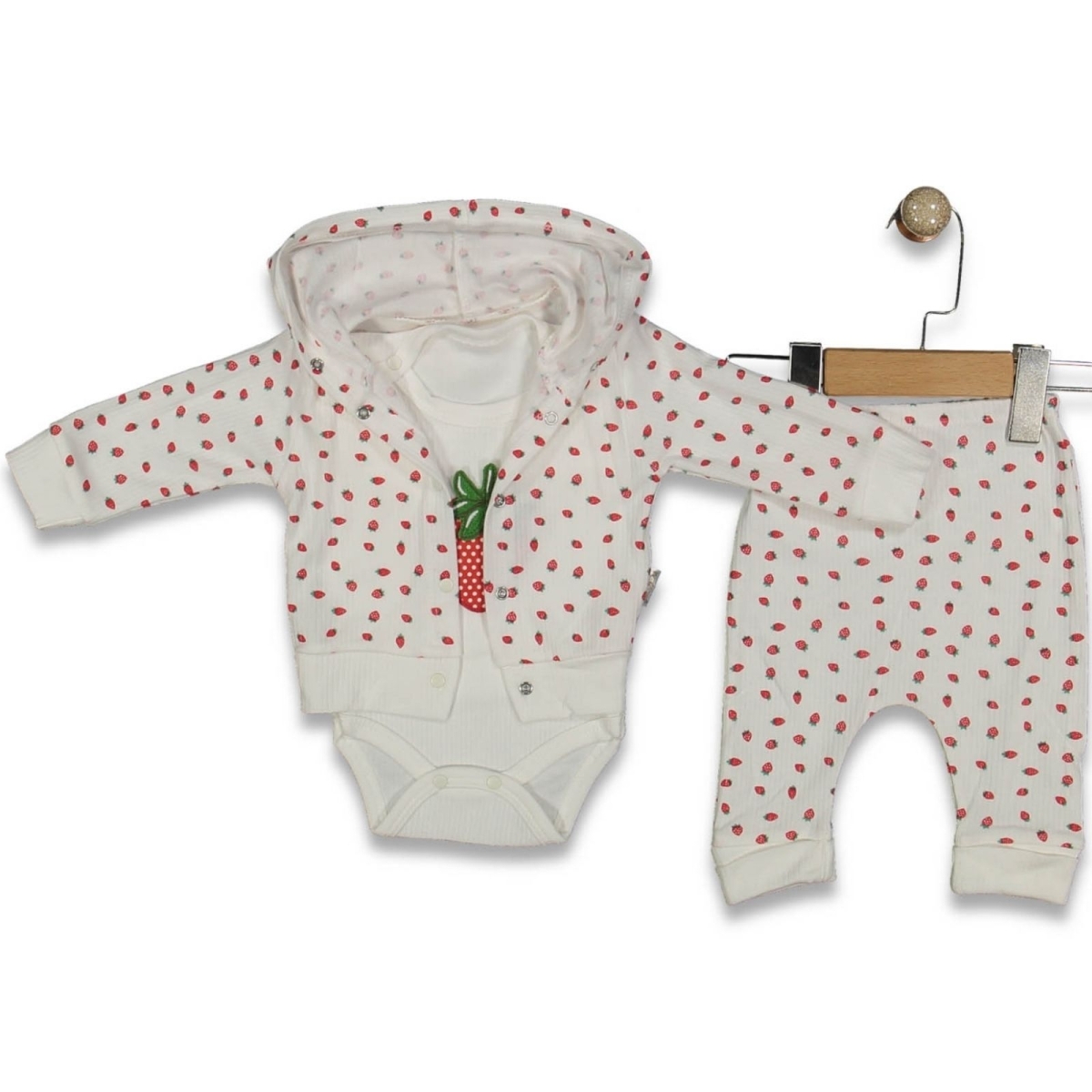 UNISEX 3/9 AY MİNİK ÇİLEK 3&#039;LÜ TAKIM