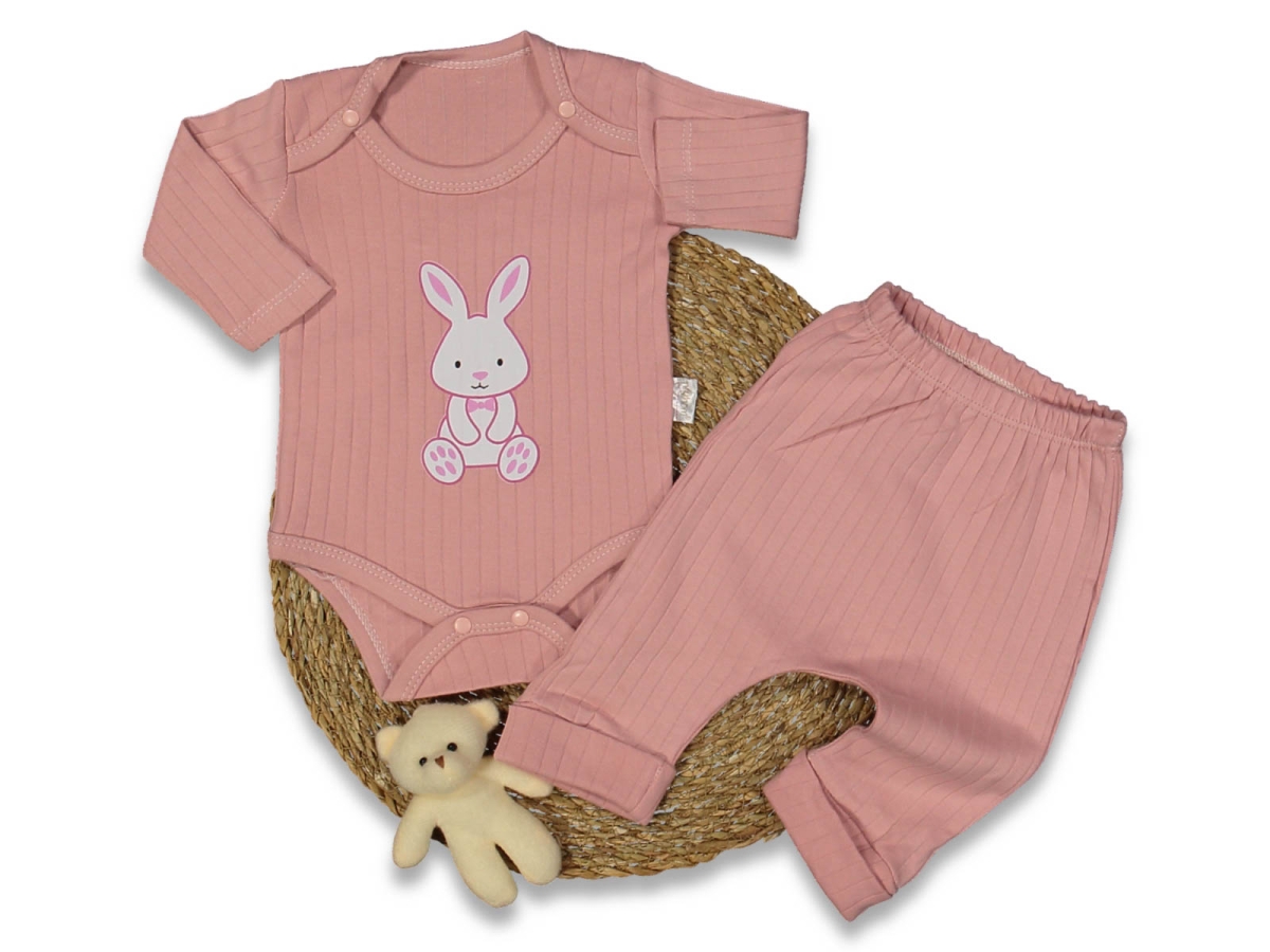 UNISEX 3/9 AY PAPYONLU TAVŞAN KOLLU İKİLİ BADİ TAK