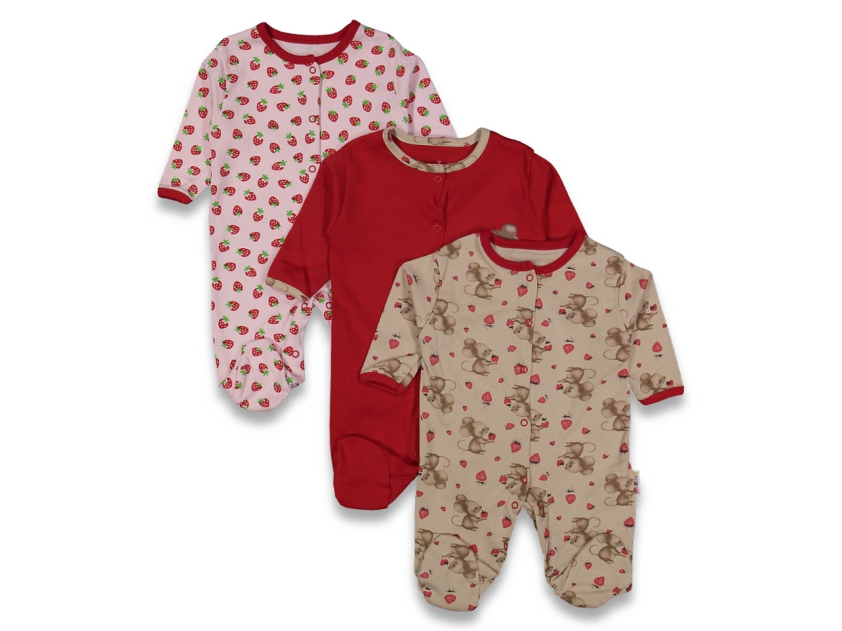 UNISEX 3/9 AY PATİKLİ ÇİLEKFARE TULUM