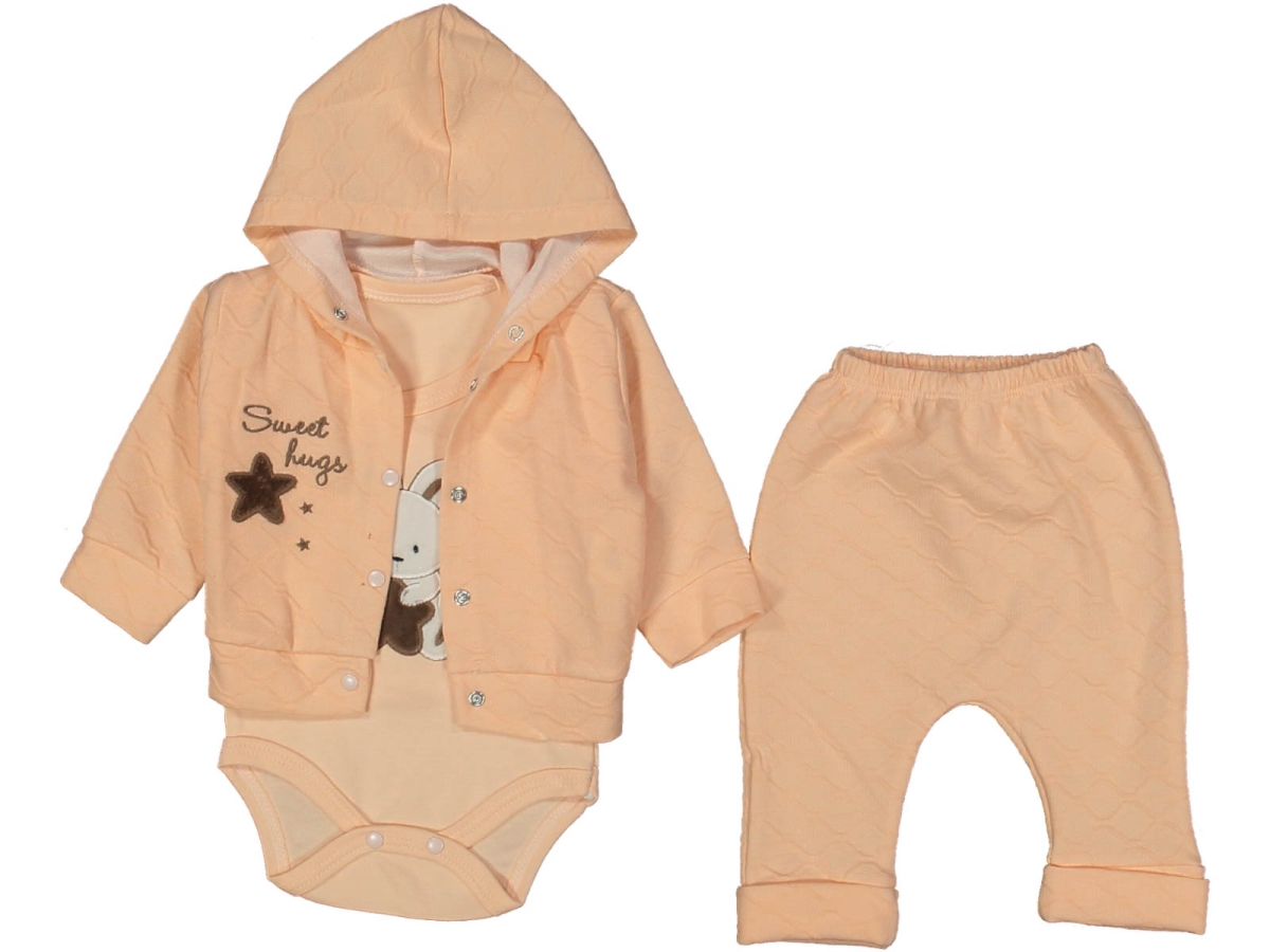 UNISEX 3/9 AY YILDIZLI AYICIK 3'LÜ TAKIM