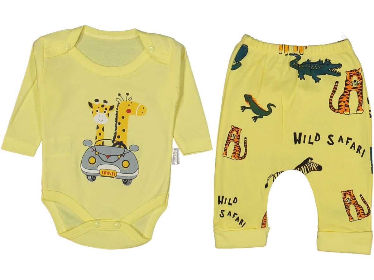 UNISEX 3/9 AY ZÜRAFALI KOLLU BADİLİ 2Lİ TAKIM