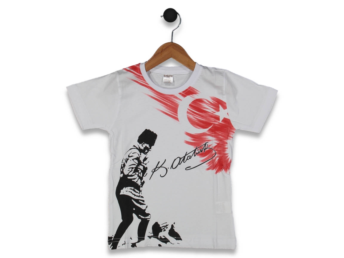 UNISEX 5/8 YAŞ ATAÜRK İMZA BASKILI TİŞÖRT