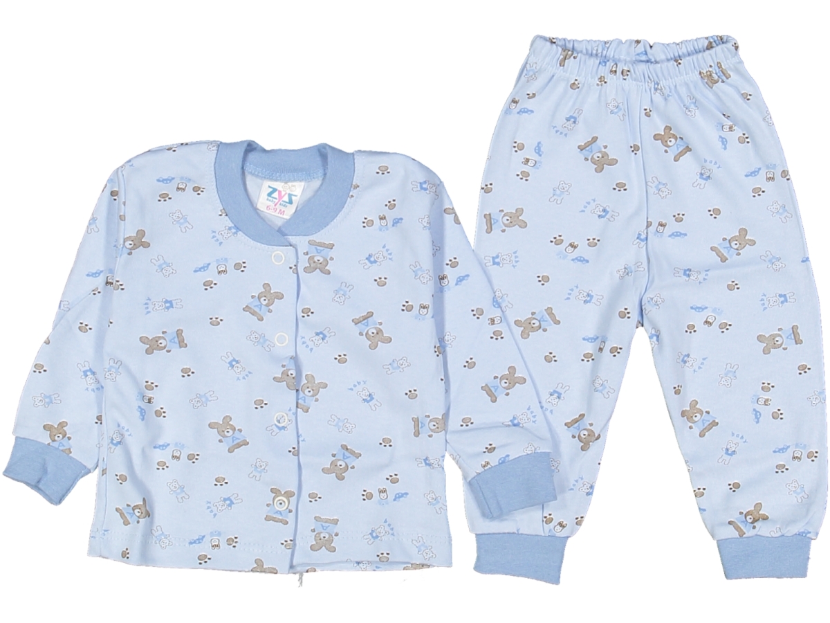 UNISEX 6/12 AY AYICIK BASKILI ÇITÇITLI İNTERLOK PİJAMA TAKIM 06.09.12 AY