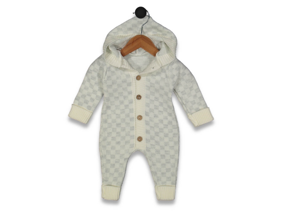 UNISEX 6/12 AY KARELİ KAPÜŞONLU TULUM