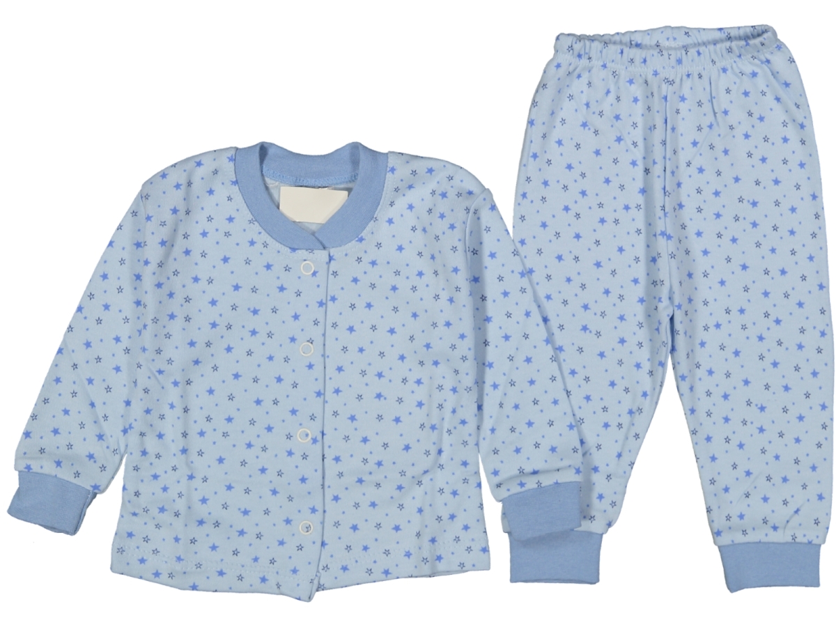 UNISEX 6/12 AY YILDIZ BASKILI ÇITÇITLI PİJAMA TAKIM
