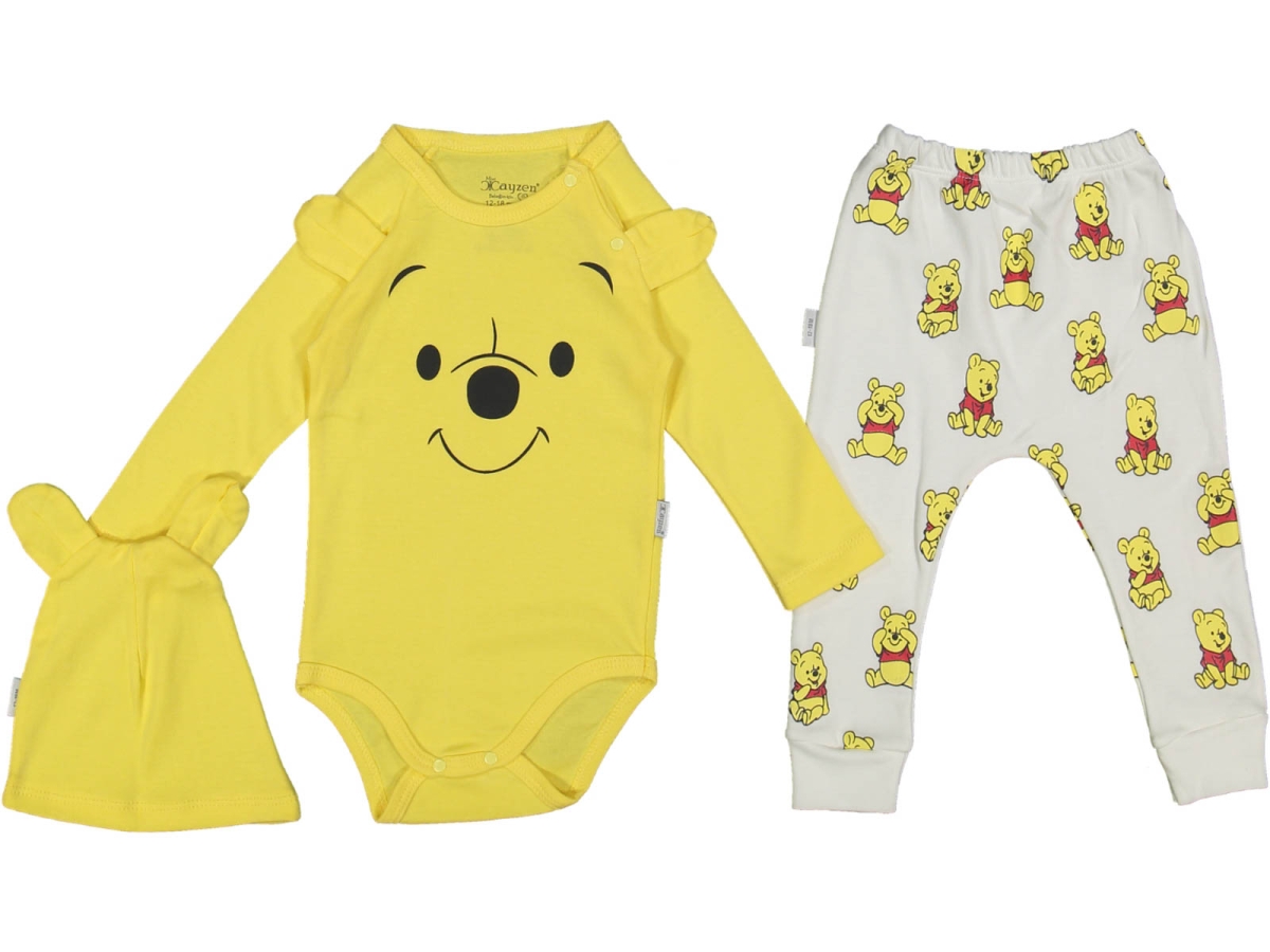 UNISEX 6/18 AY POOH BASKILI BADİLİ 3 LÜ TAKIM