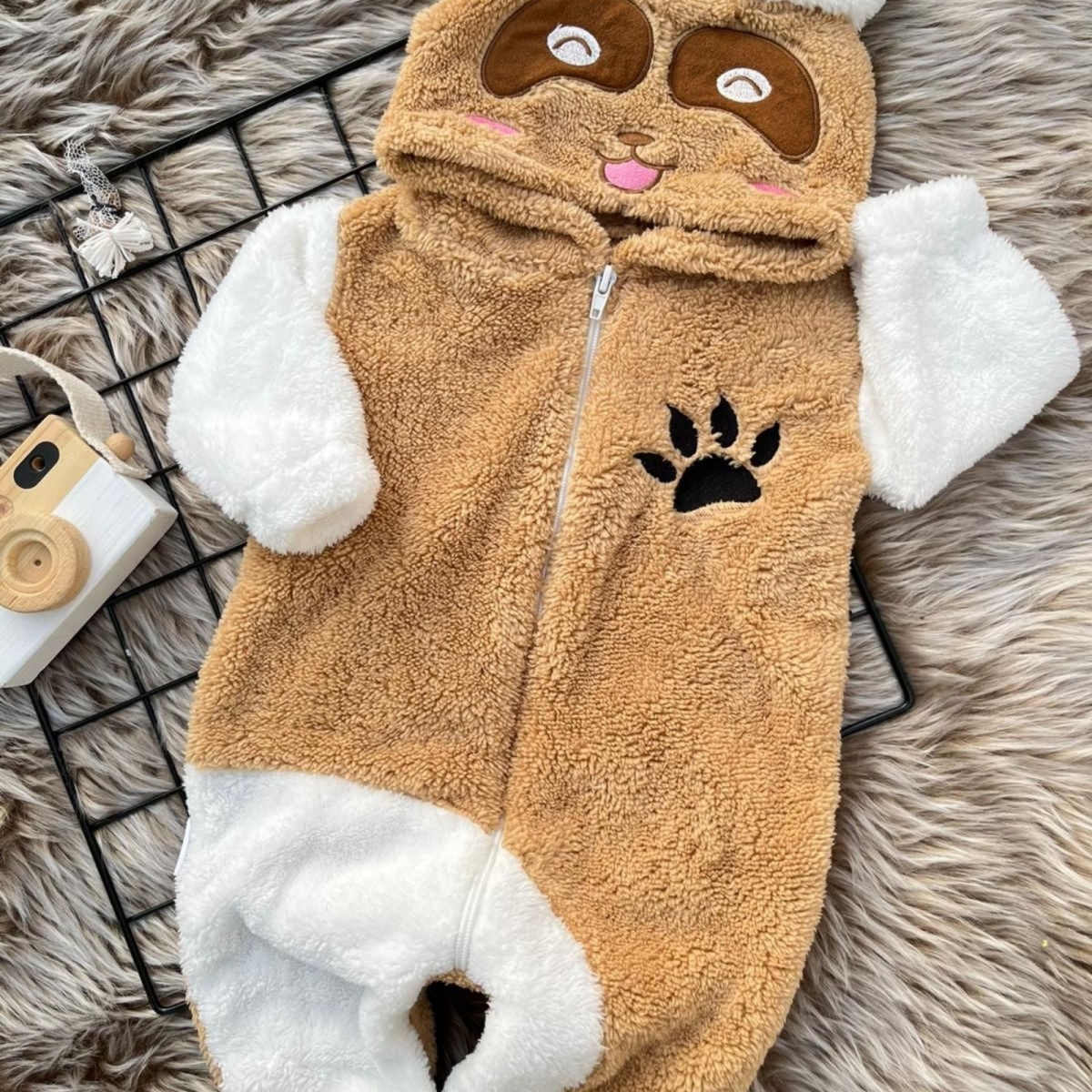 UNISEX 6/24 AY PANDA PELUŞ KIŞLIK KOSTÜM TULUM