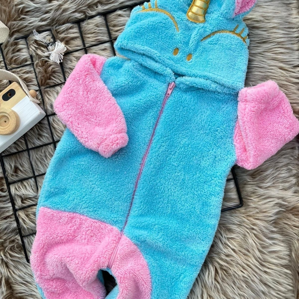 UNISEX 6/24 AY UNİCORN PELUŞ KIŞLIK KOSTÜM TULUM