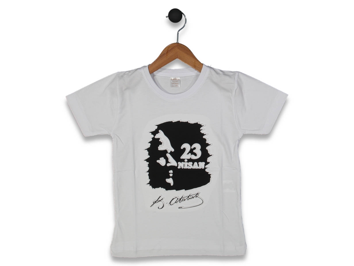 UNISEX 9/12 YAŞ ATATÜRK 23NİSAN BASKI TİŞÖRT