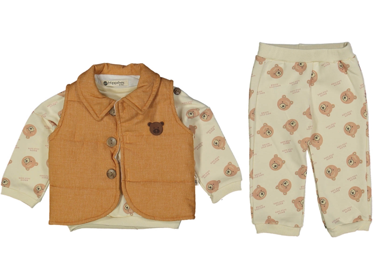 UNISEX 9/18 AY AYI ARMALI YELEKLİ 3 LÜ TAKIM 