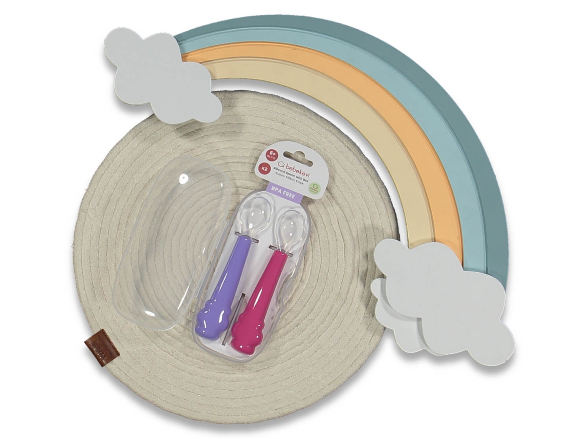 UNISEX / AY BEBEKEVI KUTULU SİLİKON KAŞIK 2 Lİ