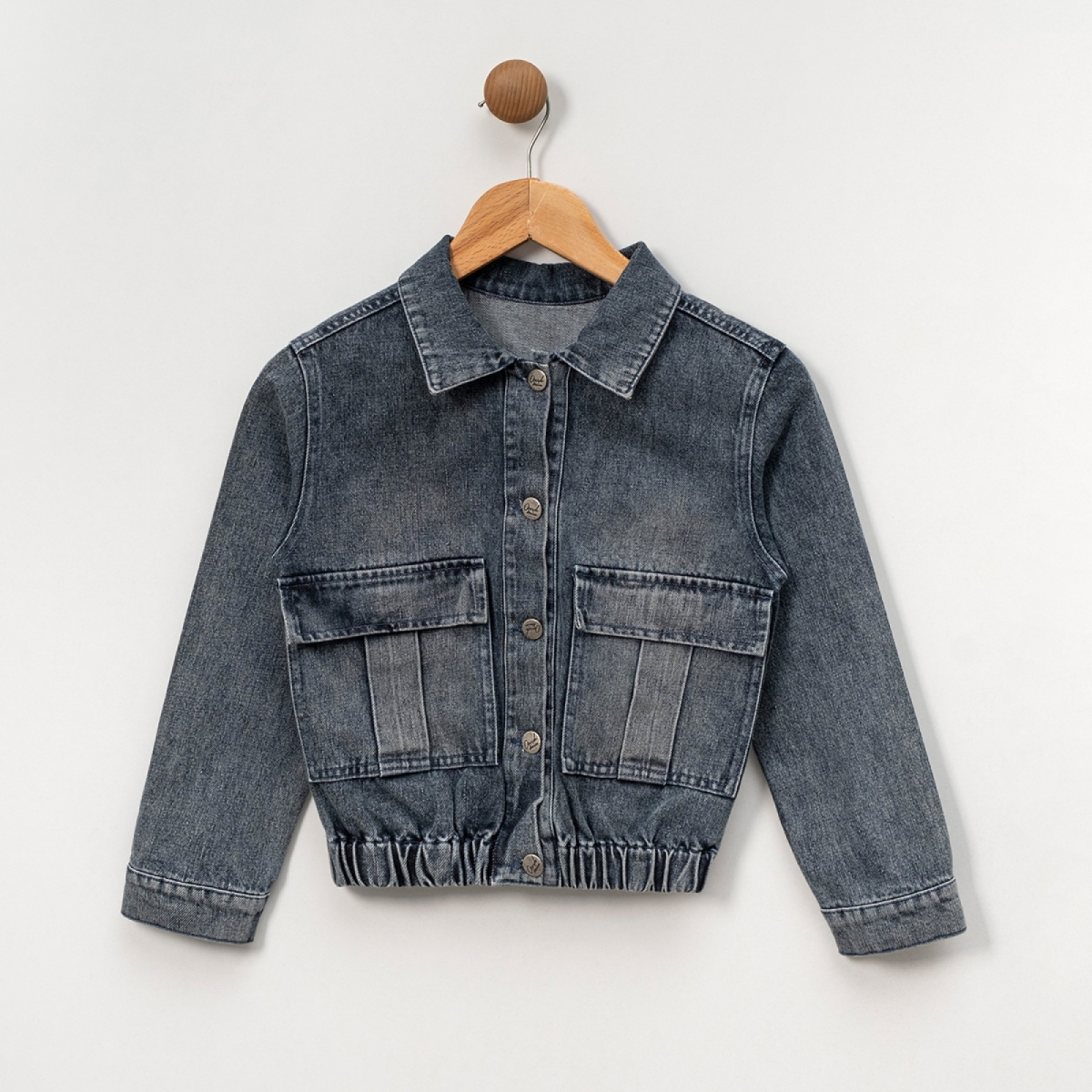 UNISEX ÇOCUK 5-8 YAŞ NAKIŞLI KOT CEKET