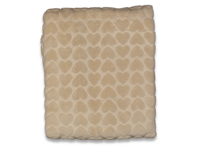 100X120 CM POŞETLİ PELUŞ KALP VE GOĞUN BASKILI BATTANİYE