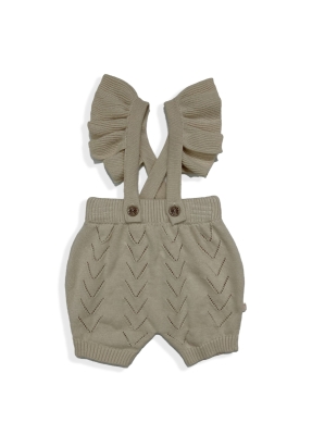 BABY GİRLS 100% ORGANİK PAMUKLU GOTS SERTİFİKALI FIRFIRLI SALOPET 0-12M