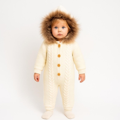 BABY MY 4138-UNISEX 3/9 AY TRİKO ORJİNAL KÜRKLÜ TULUM