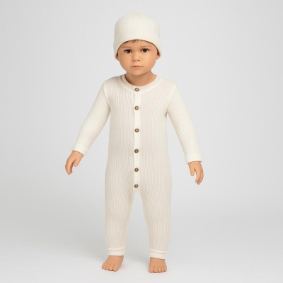 BABY MY 4139-ERKEK 3/12 AY TRİKO TULUM ŞAPKA