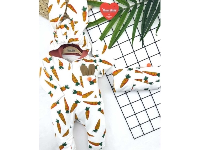 BEBE 3/12 AY HAVUÇ BASKILI BÜYÜK KULAK TULUM