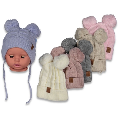 BEBE TRİKO PONPONLU İPLİ  BERE