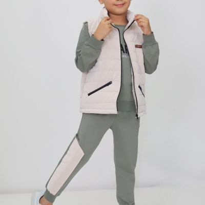 BEBİŞİM KİDS 1882-ERKEK 7/10 YAŞ YELEKLİ 3LÜ ERKEK TAKIM